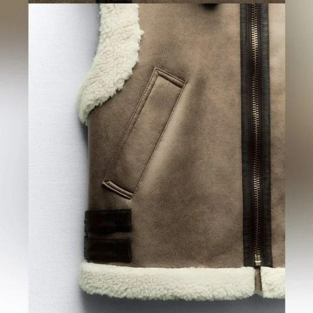 ZARA COMBINATION DOUBLE FACE FLEECE VEST - Picture 11 of 16